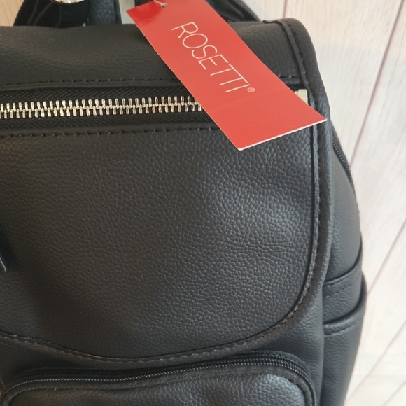 Rosetti Black Leather Backpack - Picture 2 of 7
